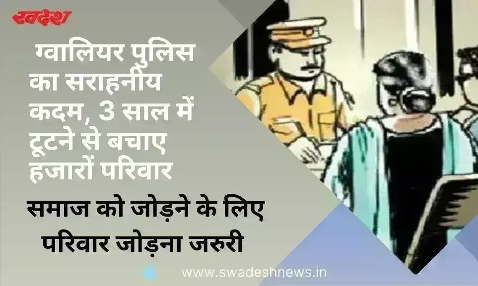 ग्वालियर पुलिस जोड़ रही परिवार, धारा 498A में 5095 आए आवेदन, 2604 मामलों में कराया समझौता
