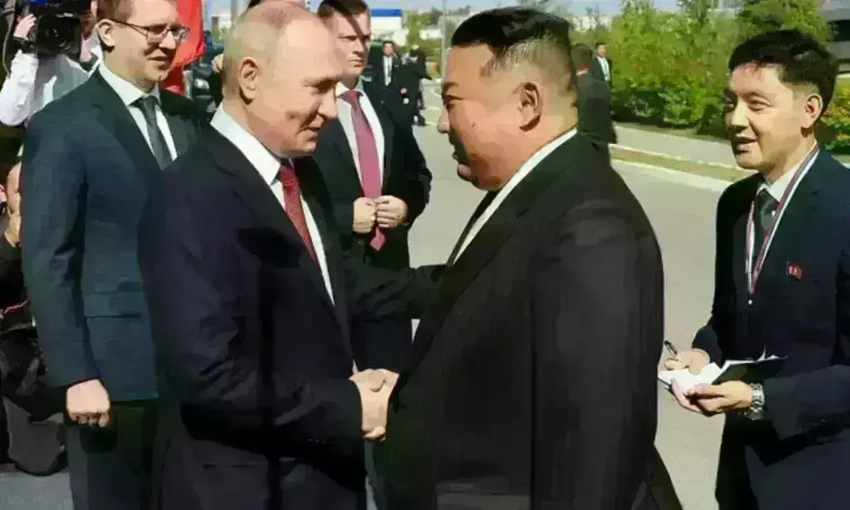 व्लादिमीर पुतिन और किम जोंग की मुलाकात, उत्तर कोरिया ने फिर दागी मिसाइल व्लादिमीर पुतिन और किम जोंग की मुलाकात, उत्तर कोरिया ने फिर दागी मिसाइल