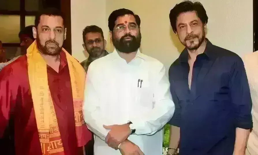 मुख्यमंत्री शिंदे के घर पहुंचे शाहरुख-सलमान खान, गणपति बाप्पा के किए दर्शन