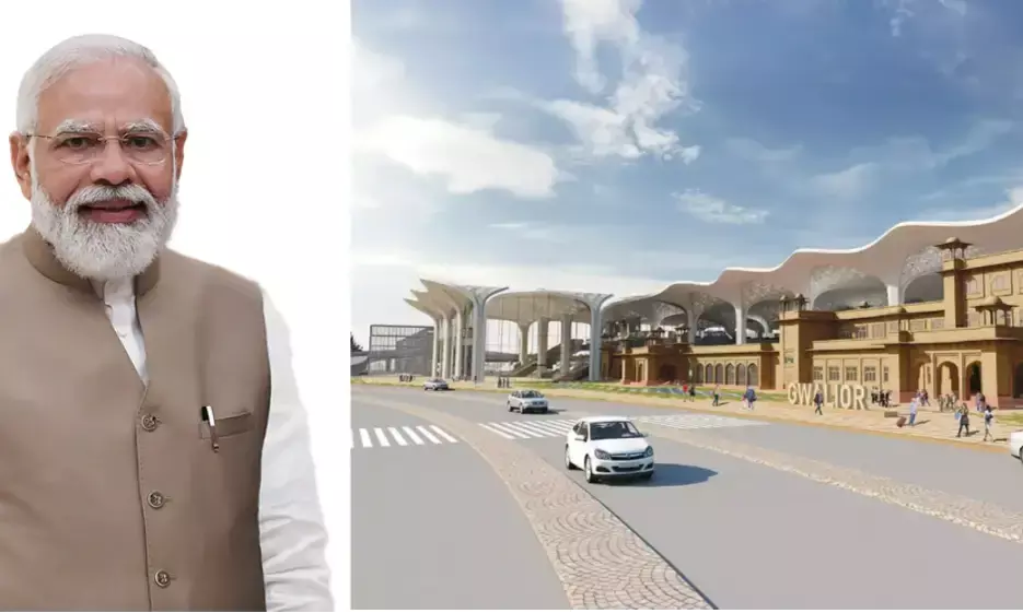 ग्वालियर आगमन से पहले प्रधानमंत्री मोदी ने की रेलवे स्टेशन की तारीफ, कहा - यात्रियों का सफर होगा आसान