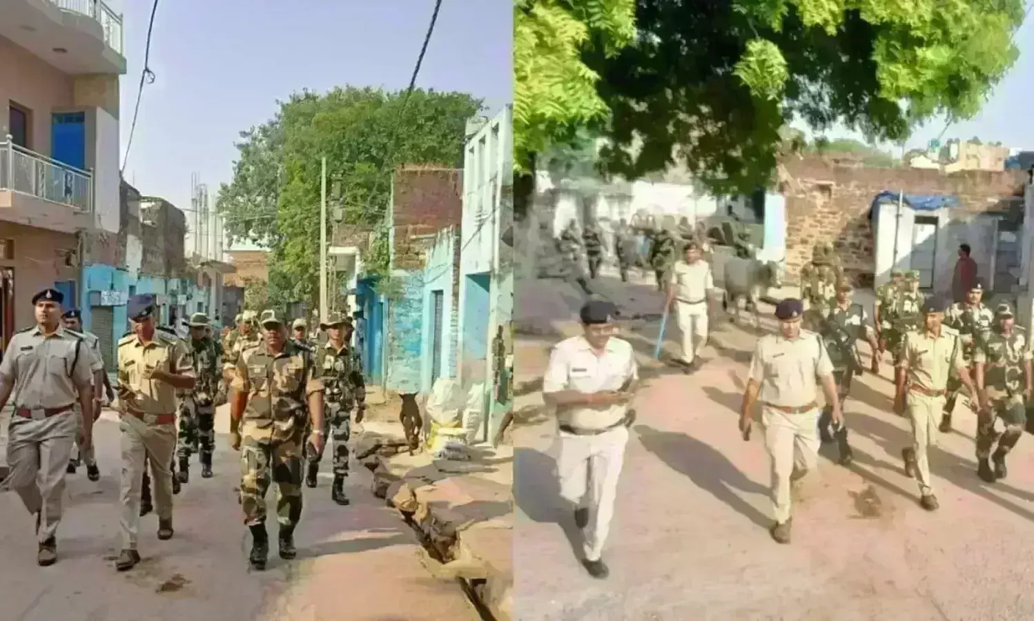 ग्रामीण क्षेत्रों में निकाला फ्लैग मार्च