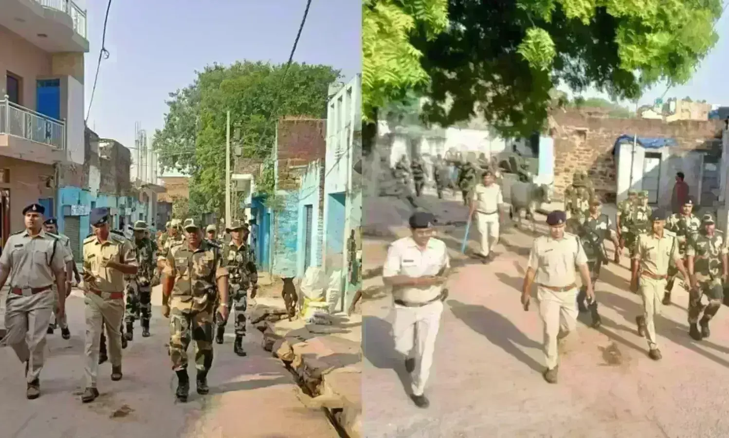 ग्रामीण क्षेत्रों में निकाला फ्लैग मार्च