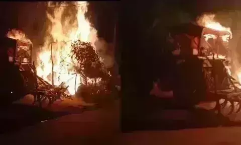 भिंड में कांग्रेस के पोलिंग एजेंट के घर में बदमाशों ने लगाई आग, मंत्री के समर्थकों पर लगा आरोप भिंड में कांग्रेस के पोलिंग एजेंट के घर में बदमाशों ने लगाई आग, मंत्री के समर्थकों पर लगा आरोप