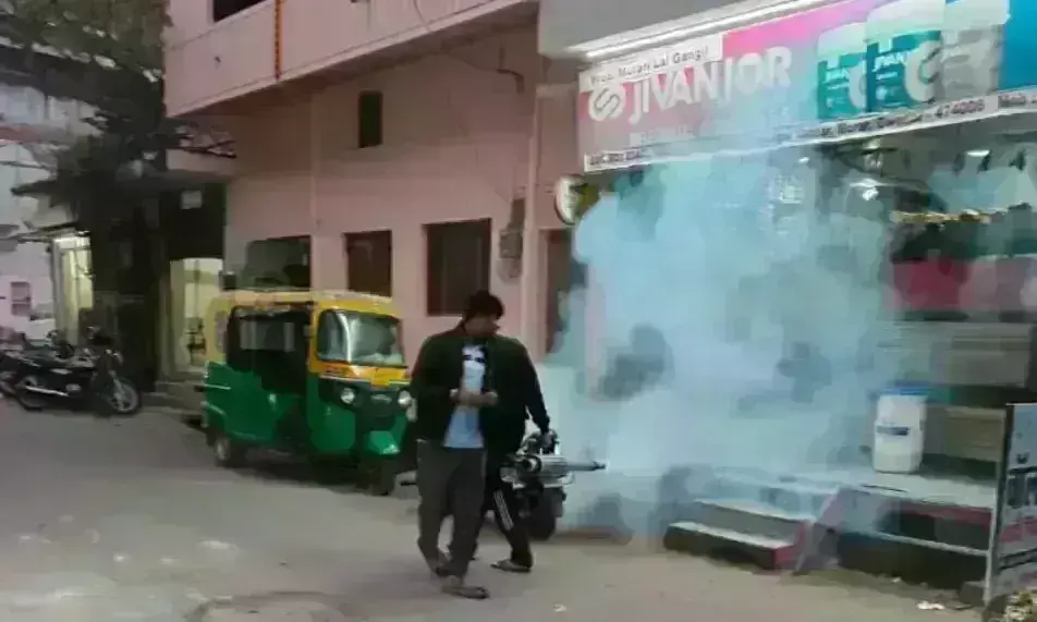 कीटनाशक दवाओं का किया छिड़काव कीटनाशक दवाओं का किया छिड़काव