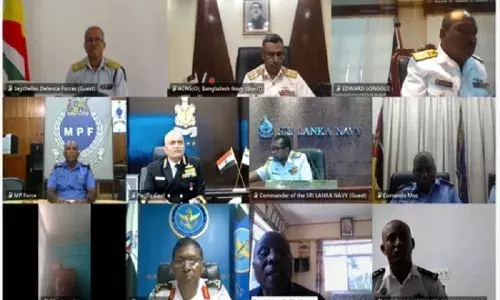 हिंद महासागर क्षेत्र के 10 देशों के नौसेना प्रमुखों से की उच्च स्तरीय आभासी बातचीत