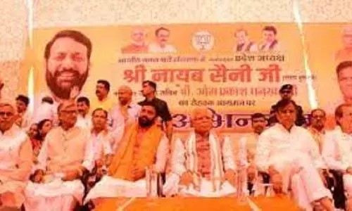 झज्जर: प्रदेश अध्यक्ष नायब सैनी व सांसद अरविंद शर्मा की मौजूदगी में भाजपा में आए कई नेता