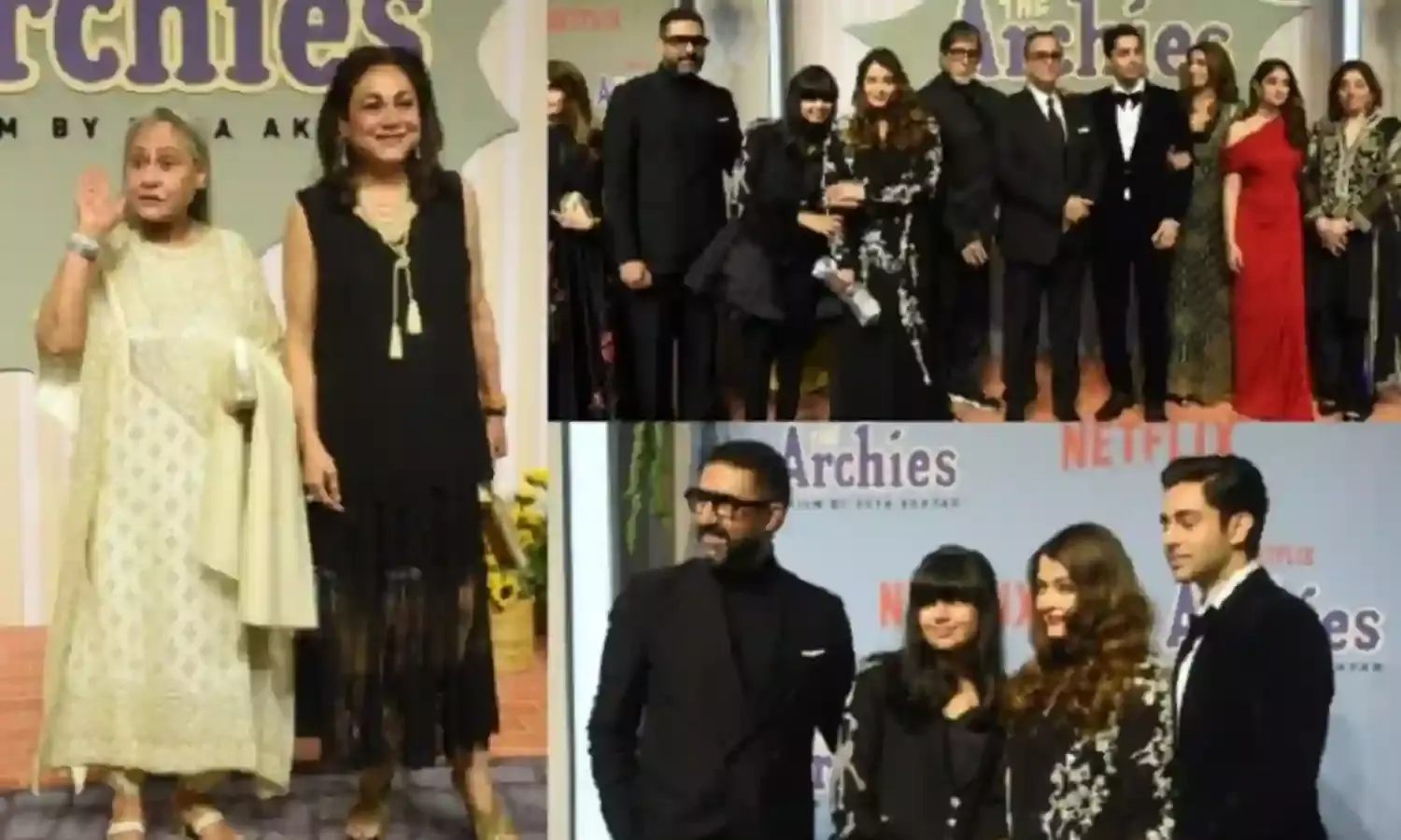 फिल्म दि आर्चीज की स्क्रीनिंग में पहुंचे बच्चन व नंदा परिवार, तस्वीरें वायरल