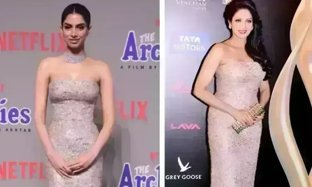 खुशी कपूर ने अपनी पहली फिल्म के प्रीमियर में पहनी सालों पुरानी ड्रेस, लोगों को याद आई श्रीदेवी