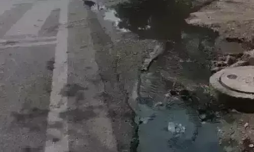 जल्दबाजी में बनाई सड़क, सीवर-पानी भूले तो उखाड़ी, अब गहरा गड्डा दे रहा मौत को दावत जल्दबाजी में बनाई सड़क, सीवर-पानी भूले तो उखाड़ी, अब गहरा गड्डा दे रहा मौत को दावत