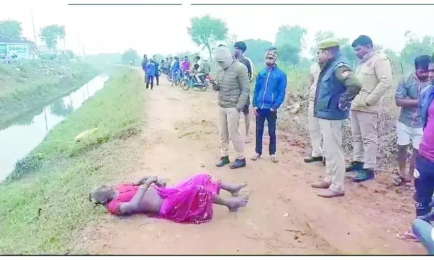 साड़ी-चूड़ी पहने पहूज नहर में मिली युवक की लाश