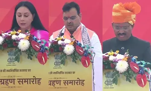 भजनलाल ने मुख्‍यमंत्री व दीया कुमारी-प्रेमचंद बैरवा ने उप मुख्यमंत्री पद की शपथ ली