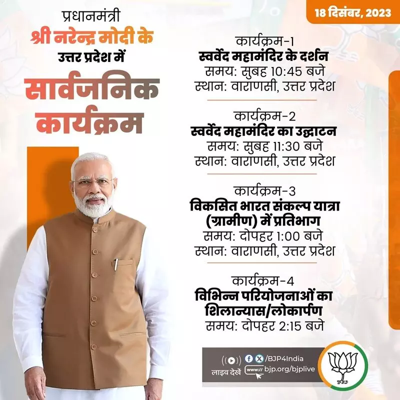 प्रधानमंत्री मोदी आज वाराणसी में चार कार्यक्रमों में हिस्सा लेंगे, दिल्ली जाने के लिए दूसरी वंदे भारत का तोहफा भी देंगे