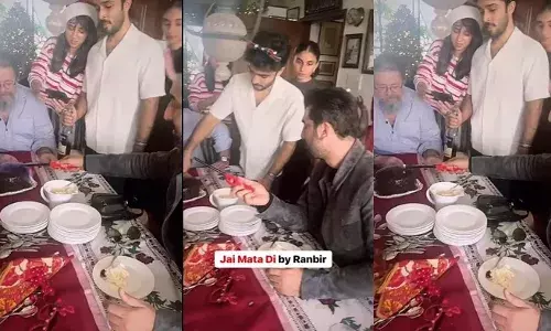 क्रिसमस पर शराब वाला केक काटते समय रणबीर कपूर ने जय माता दी बोला, शिकायत दर्ज