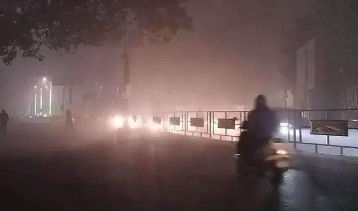 घने कोहरे से ढंका अलवर, वाहनों की थमी रफ्तार घने कोहरे से ढंका अलवर, वाहनों की थमी रफ्तार