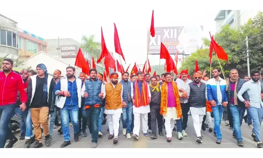 राम सेवकों की विशाल शोभायात्रा में चहुंओर गूंजे जय श्रीराम के जयघोष