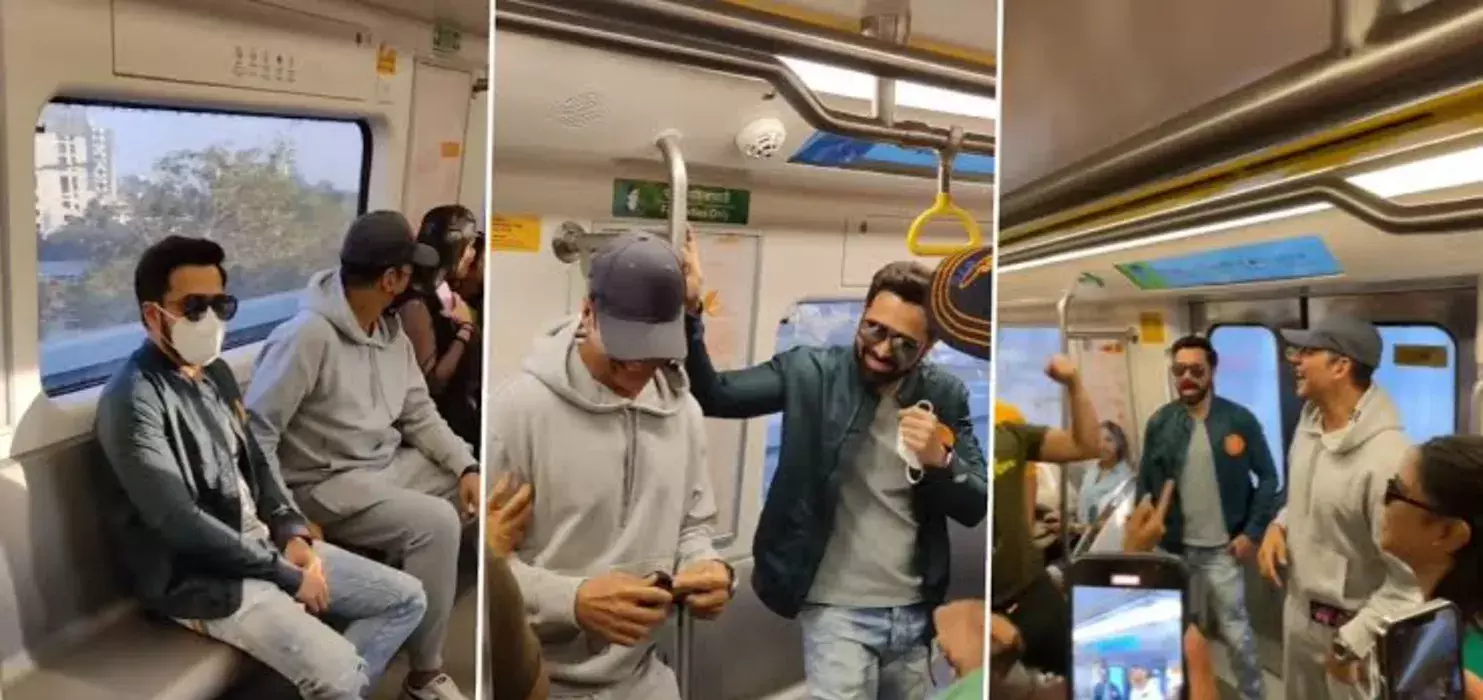 टोपी और मास्क लगाकर मेट्रो में सफर करते दिखे अक्षय कुमार