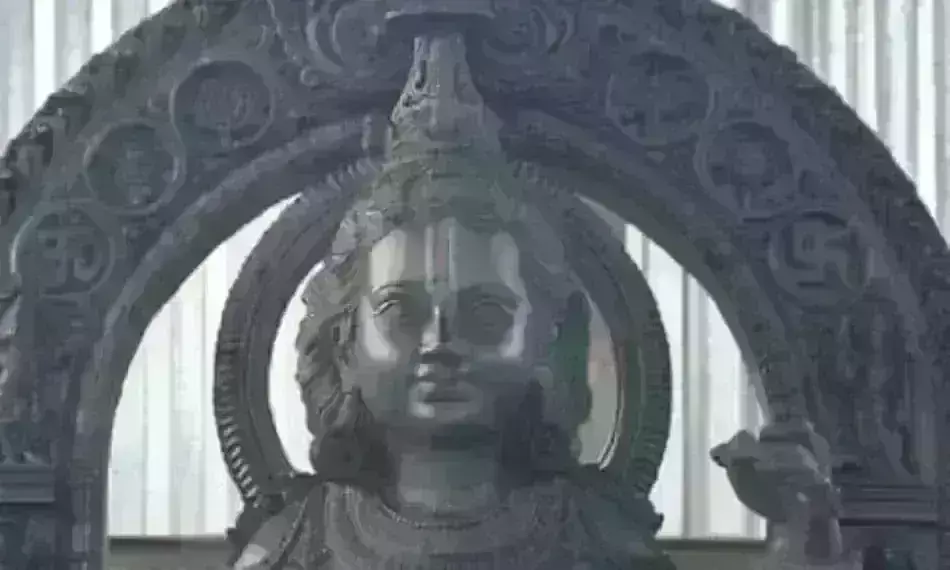 श्री रामलला की मूर्ति की पहली तस्वीर आई सामने,  अनुष्ठान का चौथा दिन आज