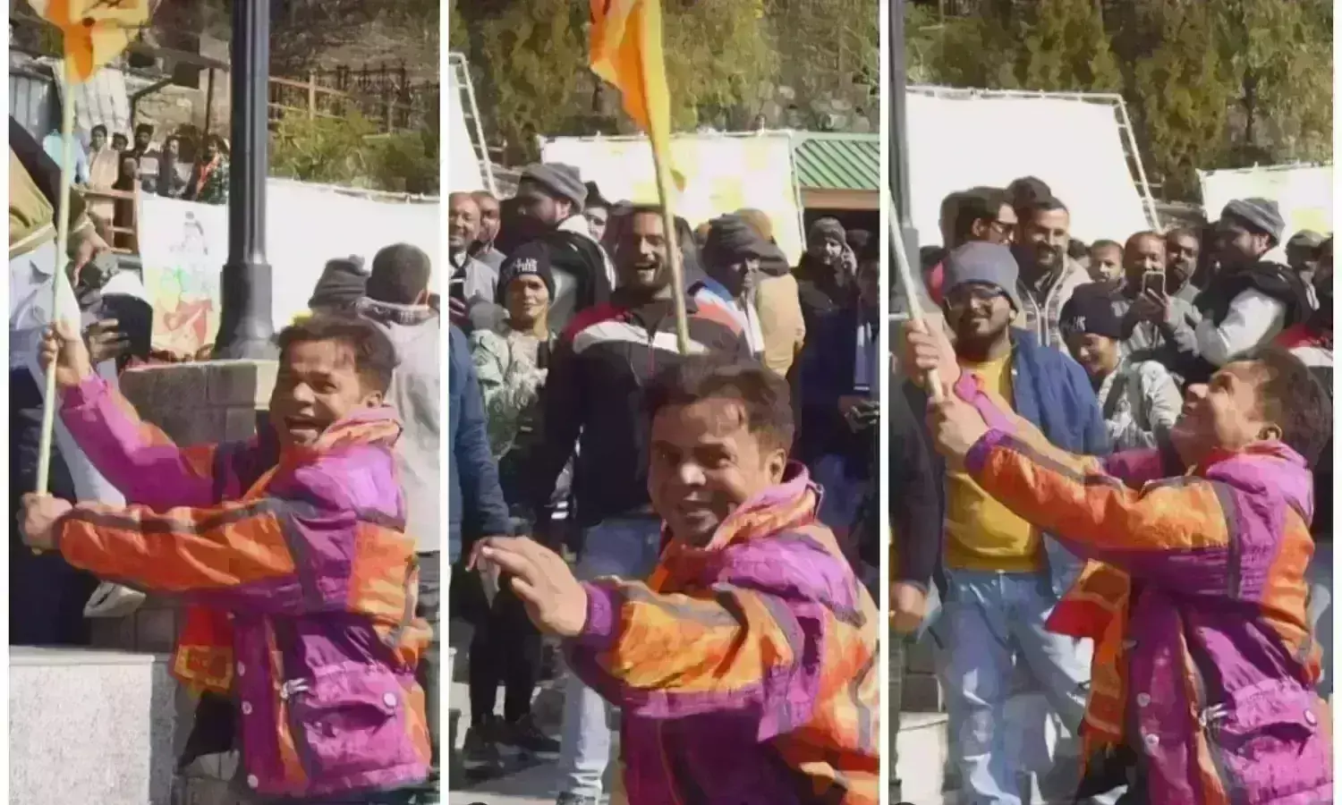रामलला के स्वागत में जमकर नाचे एक्टर राजपाल यादव, हाथ में झंडा लेकर लगाए जय श्री राम के नारे