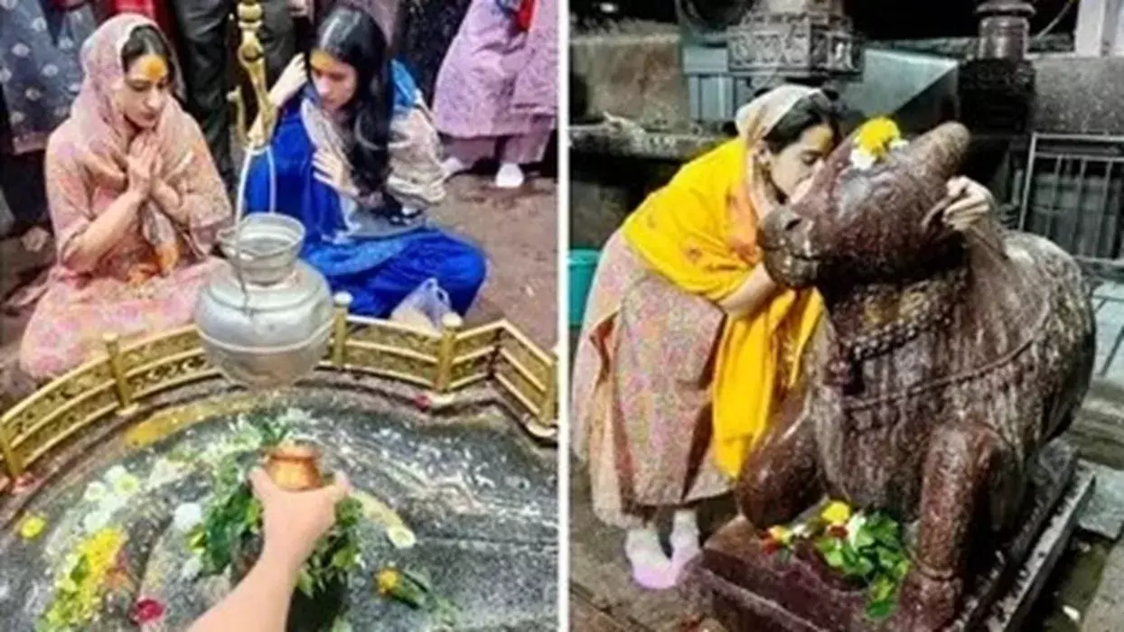 अभिनेत्री सारा ने घृष्णेश्वर ज्योतिर्लिंग के किए दर्शन