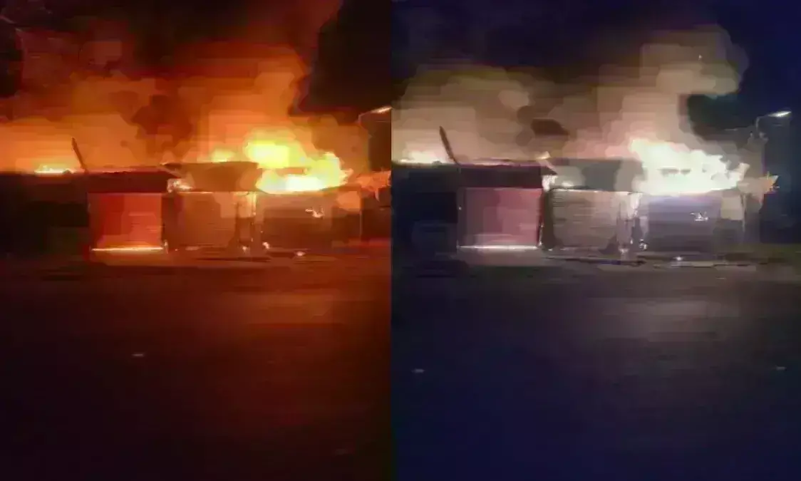 भोपाल में देर रात दुकानों में लगी भीषण आग, लाखों का माल जलकर खाक