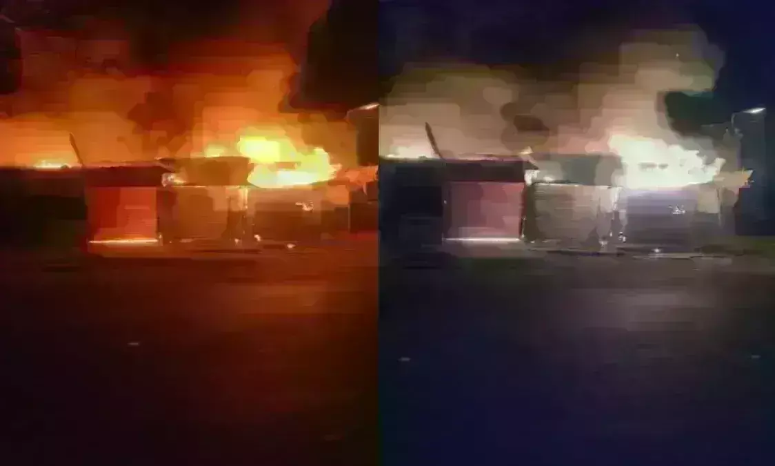 भोपाल में देर रात दुकानों में लगी भीषण आग, लाखों का माल जलकर खाक