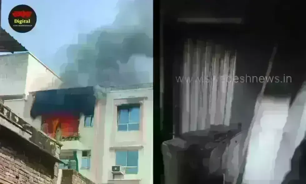 ग्वालियर में क्रॉकरी व्यापारी के फ्लैट में लगी आग, गृहस्थी का सामान जलकर राख