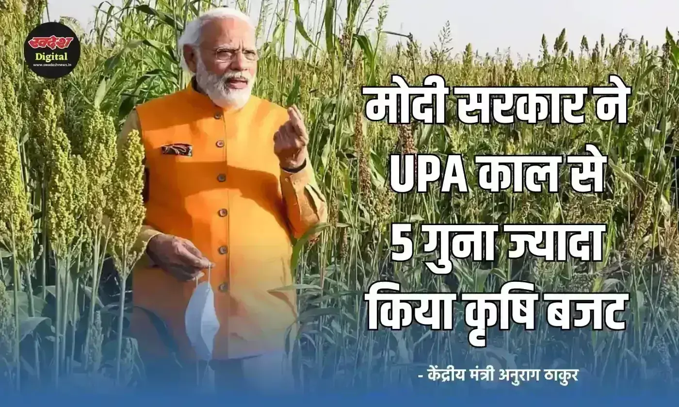 मोदी सरकार किसानों के कल्याण के लिए समर्पित, UPA काल से 5 गुना ज्यादा किया कृषि बजट