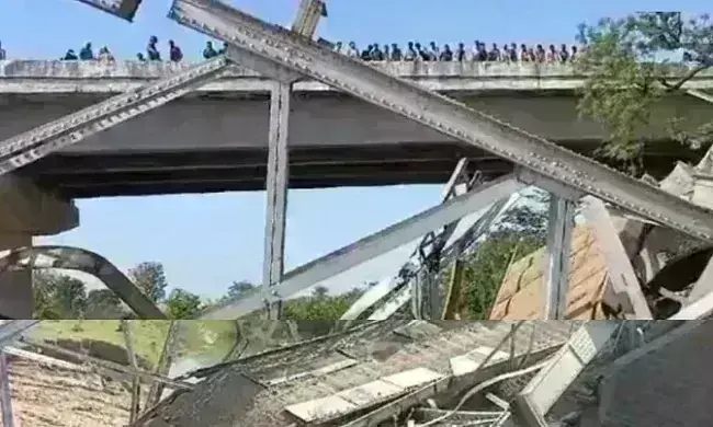 मुरैना में गिरा नैरो गेज रेलवे लाइन का पुल, 50 फीट नीचे गिरने से 7 मजदूर घायल