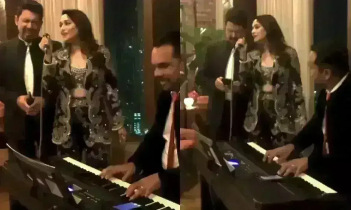 धक धक गर्ल माधुरी दीक्षित ने पति संग गाया गाना, वीडियो हुआ वायरल