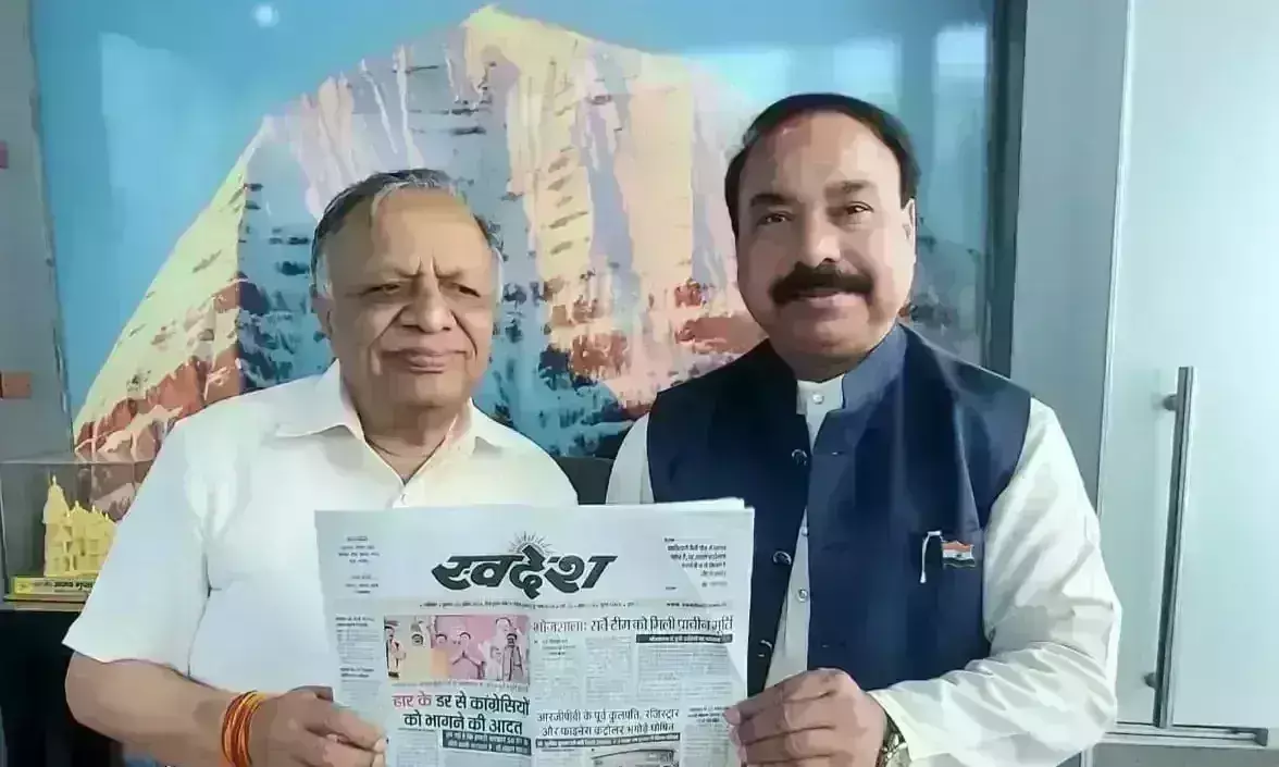 स्वदेश के ब्यूरो प्रमुख ने समाजसेवी नंदकिशोर गर्ग से की मुलाकात, समसामयिक विषयों पर हुई चर्चा