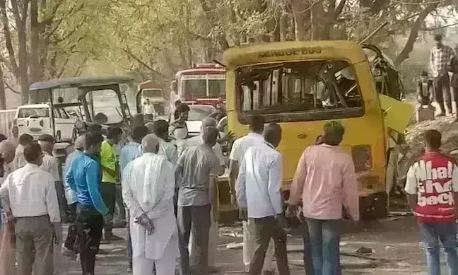 हरियाणा के नारनौल में बड़ा हादसा, स्कूल बस पलटी, सात बच्चों की मौत