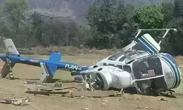 महाराष्ट्र के रायगढ़ में हेलीकॉप्टर क्रैश, बाल-बाल बची शिवसेना नेत्री