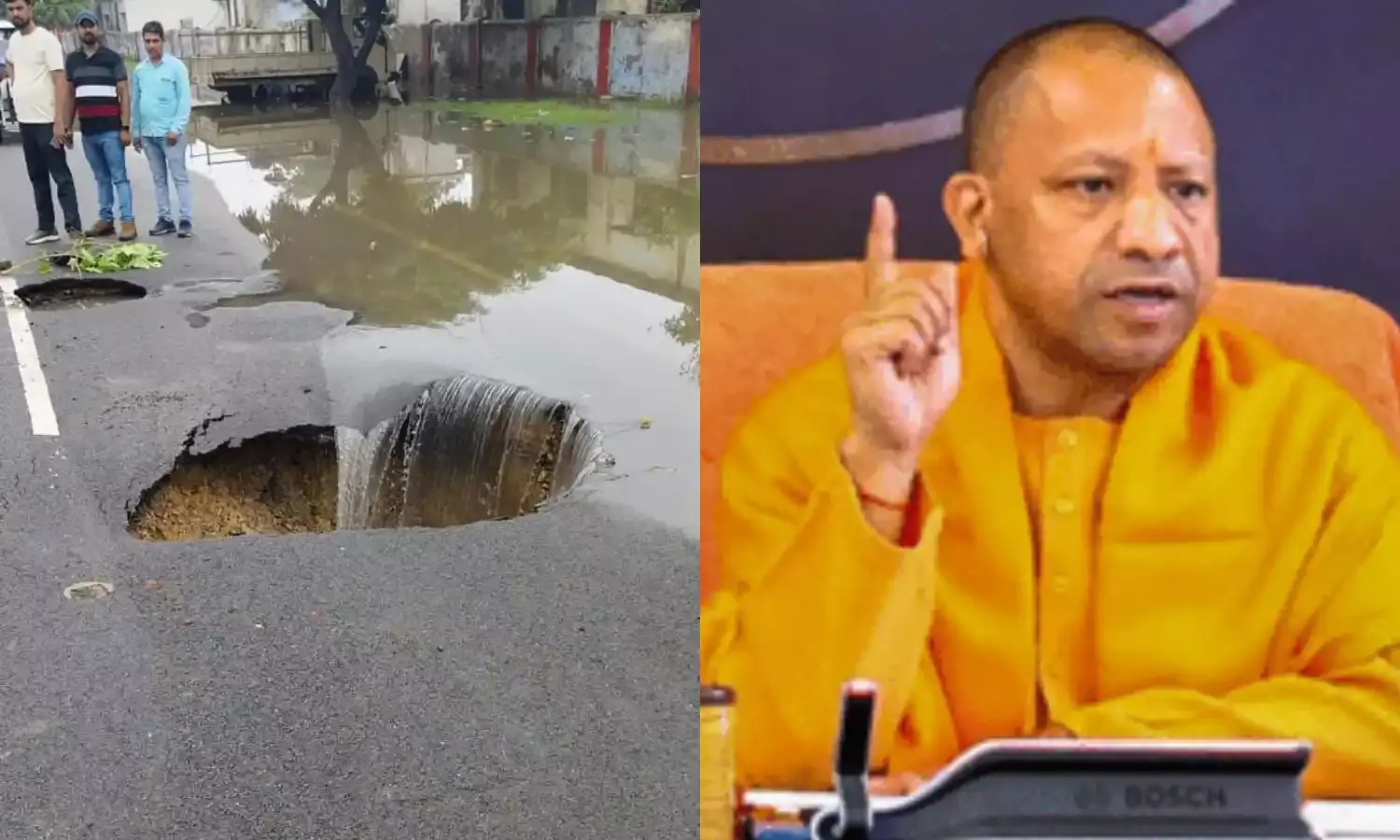 अयोध्या की सड़कों पर तेज बारिश के बाद गड्ढे, CM योगी ने लिया संज्ञान, मरम्मत में जुटे अधिकारी