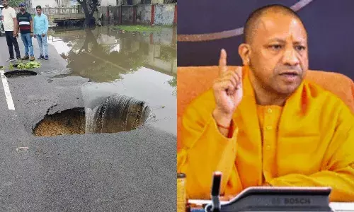 अयोध्या की सड़कों पर तेज बारिश के बाद गड्ढे, CM योगी ने लिया संज्ञान, मरम्मत में जुटे अधिकारी