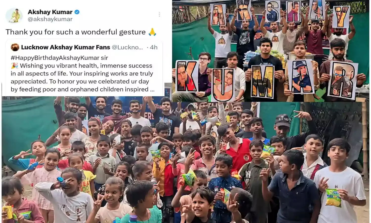 लखनऊ अक्कियन्स ने अक्षय कुमार के जन्मदिन पर गरीब और असहाय बच्चों को दिया तोहफा