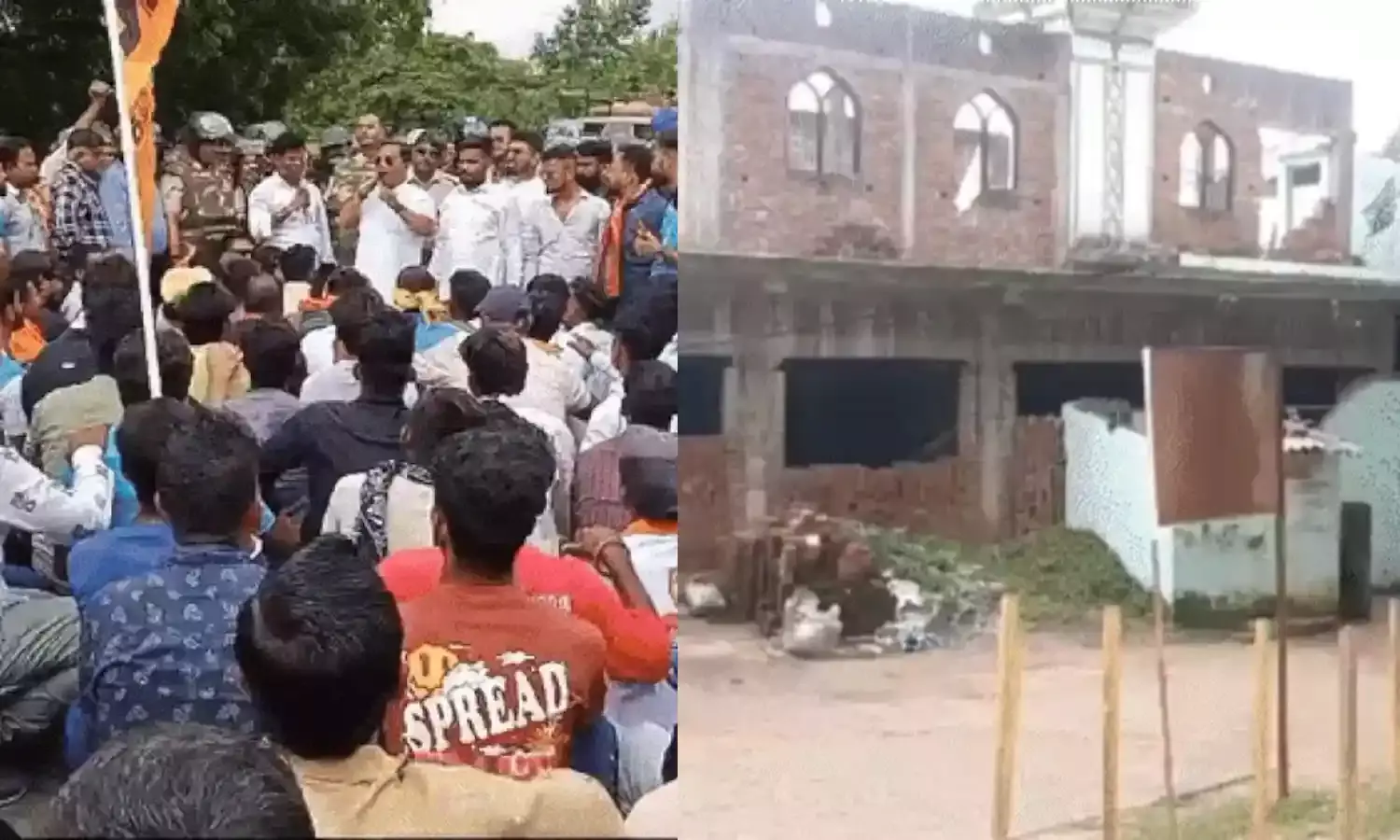 गायत्री मंदिर की जमीन पर बनी मस्जिद को लेकर जमकर हंगामा,  वीएचपी-बजरंग दल के कार्यकर्ताओं को रोका...