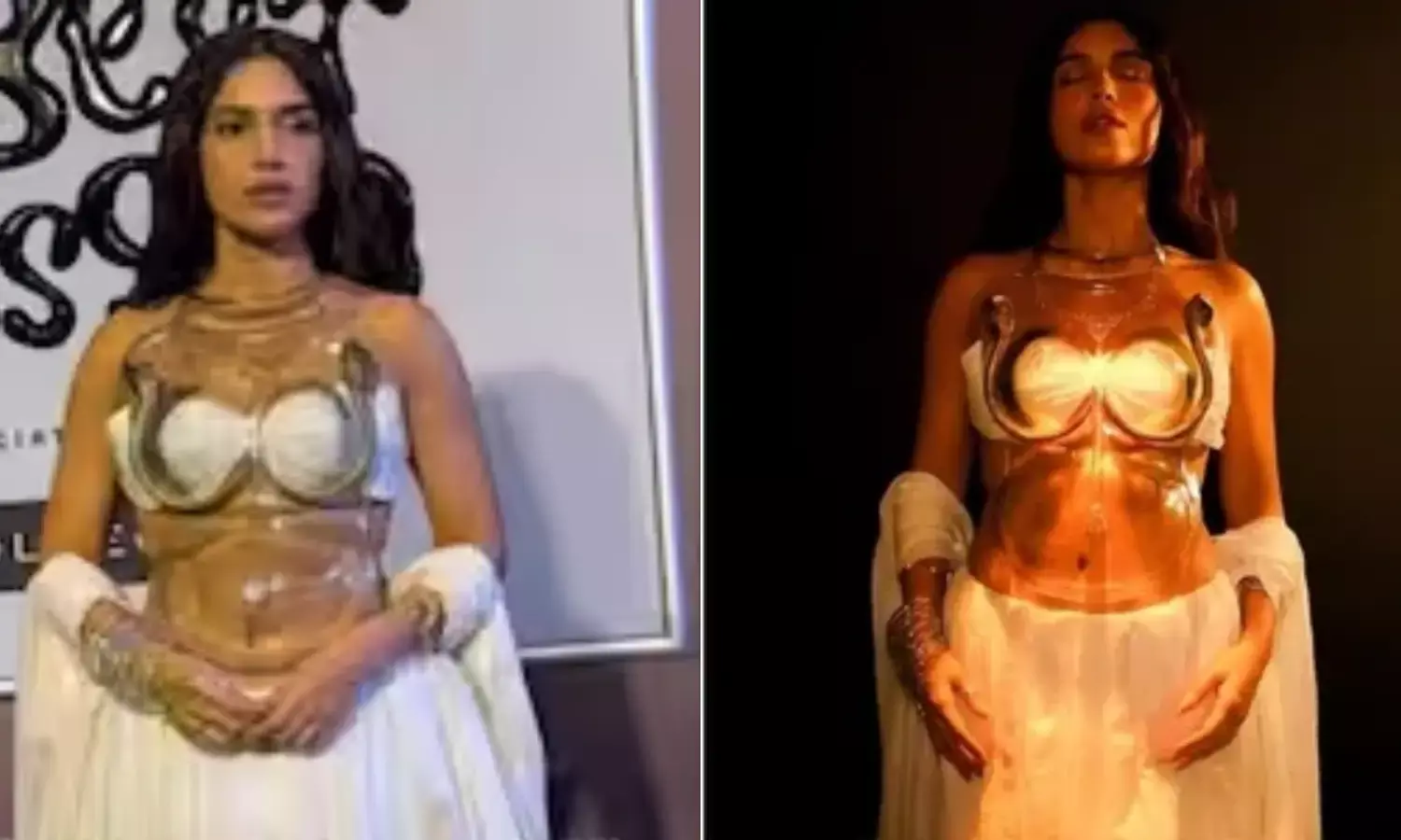 भूमि पेडनेकर का GQ अवार्ड्स में बोल्ड लुक: सफेद लहंगा और सांप वाले ब्लाउज ने खींचा ध्यान, उर्फी जावेद से हुई तुलना