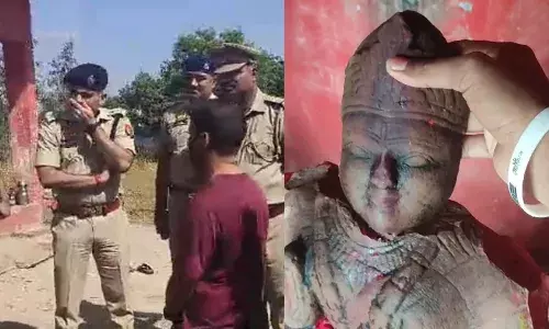 सैकड़ों बरस पुरानी मां की मूर्ति से दुष्टता, घोड़ीथर मंदिर में किया मां का सिर धड़ से अलग....