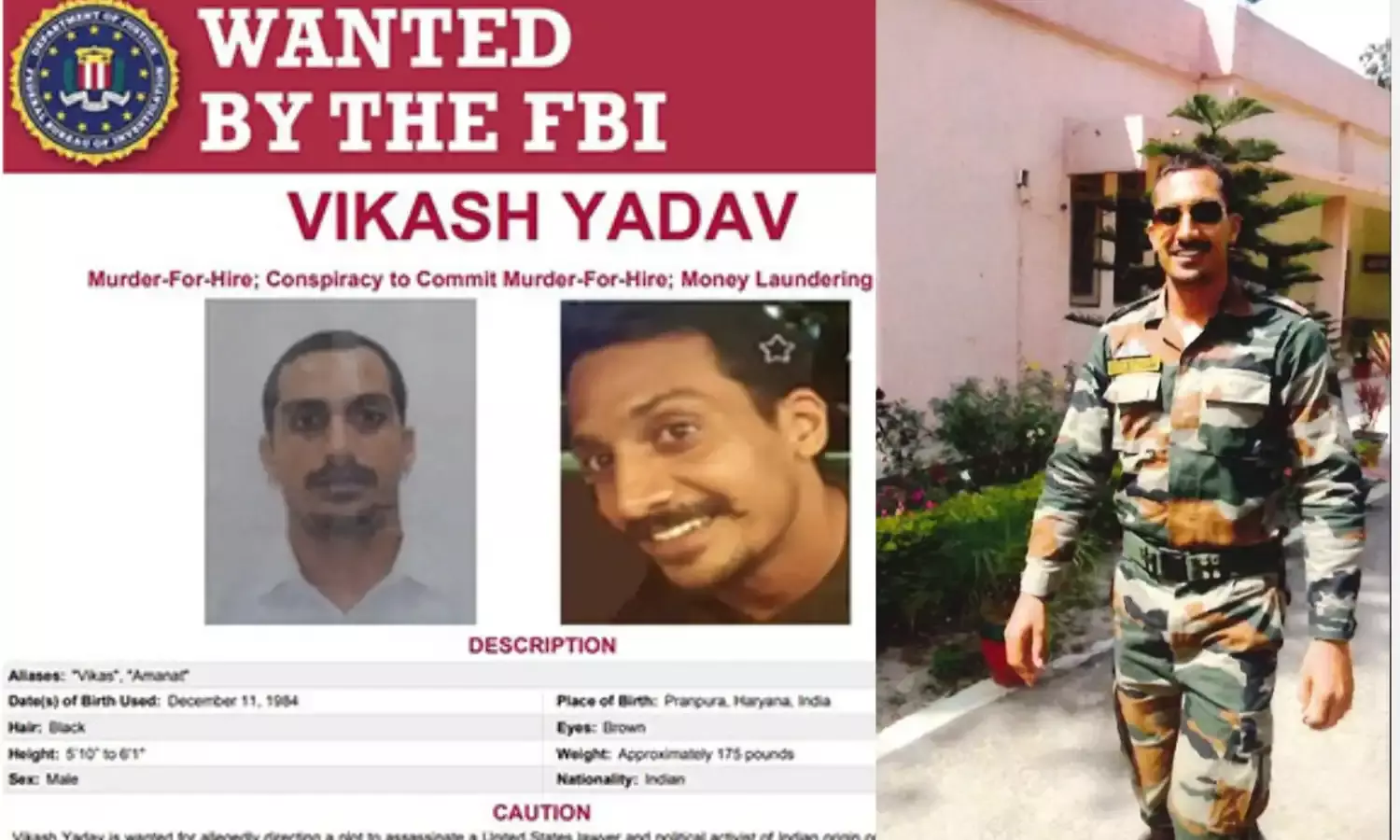 FBI की मोस्ट वांटेड लिस्ट में पूर्व RAW अधिकारी विकास यादव, आतंकी पन्नू की हत्या की साजिश के लिए गिरफ्तारी वारंट जारी