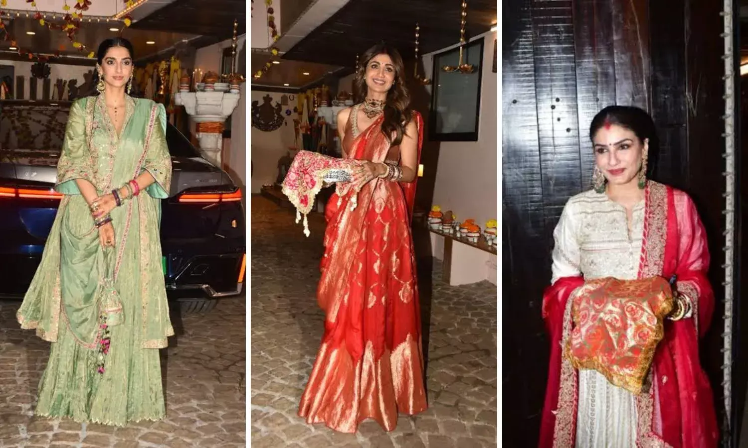 बॉलीवुड पर चढ़ा करवा चौथ का रंग, अनिल कपूर के घर इन एक्ट्रेसेज ने की पूजा, देखें तस्वीरें