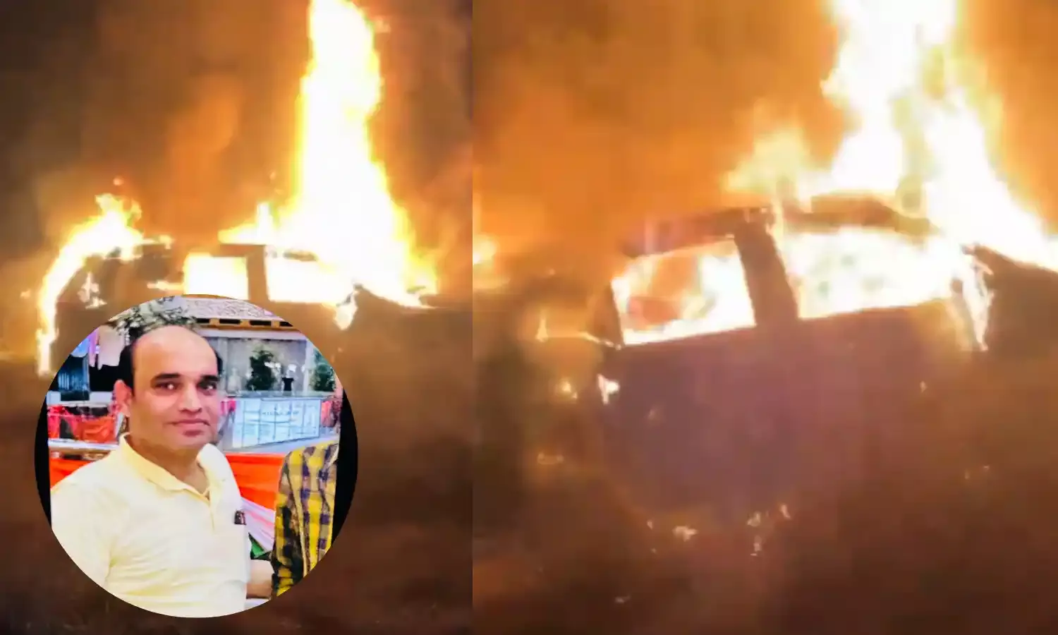 ग्रेटर नोएडा में फॉर्च्यूनर कार के अंदर मिली जली हुई लाश, दोस्तों पर जिंदा जलाकर मारने का आरोप