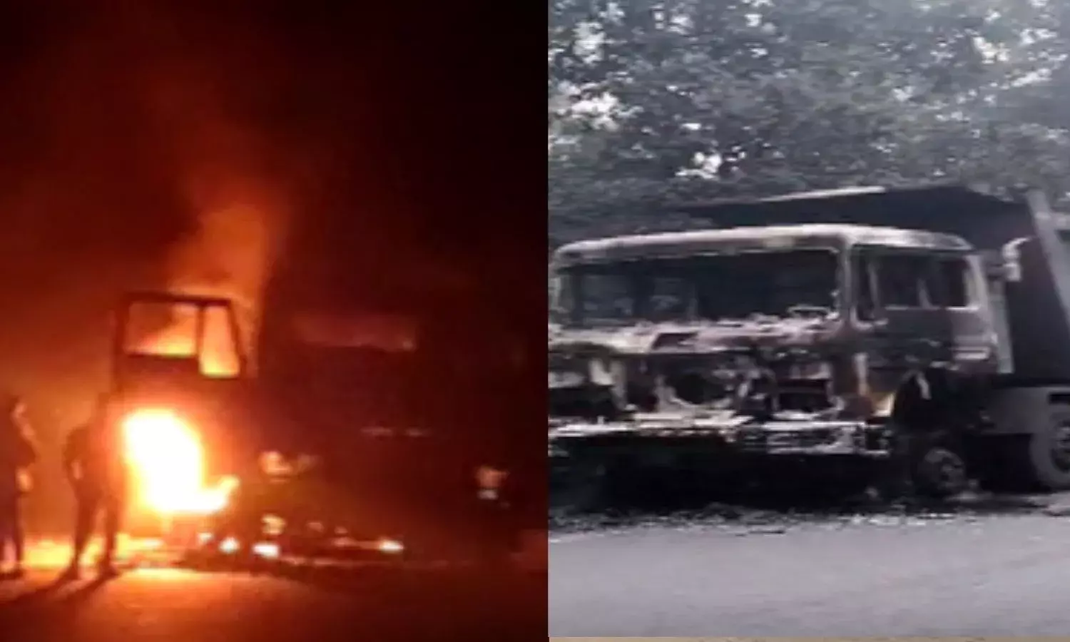 लातेहार में उपद्रवियों ने पांच हाइवा को किया आग के हवाले, जेपीसी ने ली घटना की जिम्मेदारी