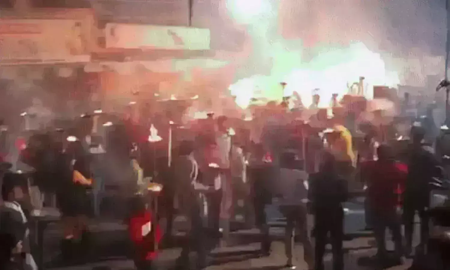 Fire Incident During Mashaal Procession in Khandwa Fire Incident During Mashaal Procession in Khandwa