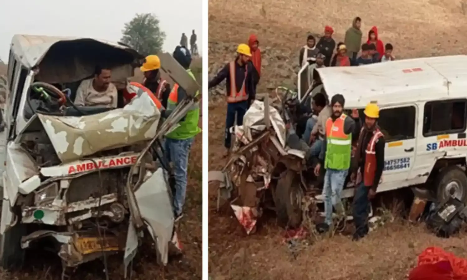 खंभे से टकराई एंबुलेंस, 4 की मौत, 5 घायल