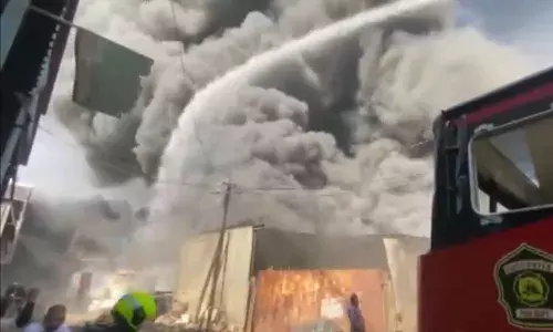 Massive Fire Breaks out in Scrap Warehouse in Pune