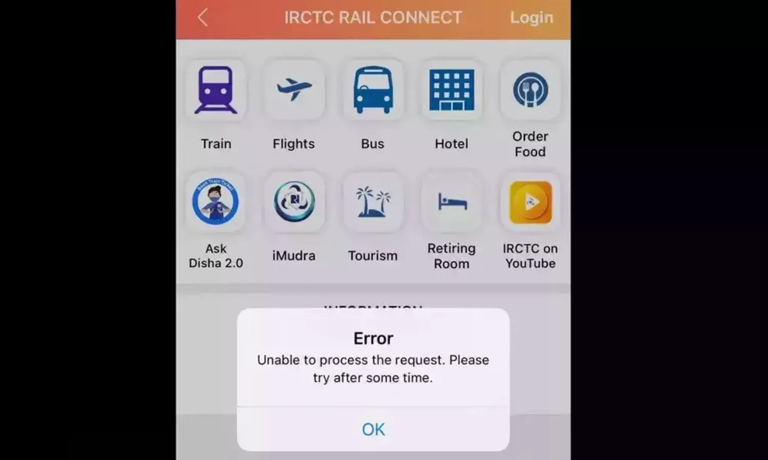 IRCTC Server Down