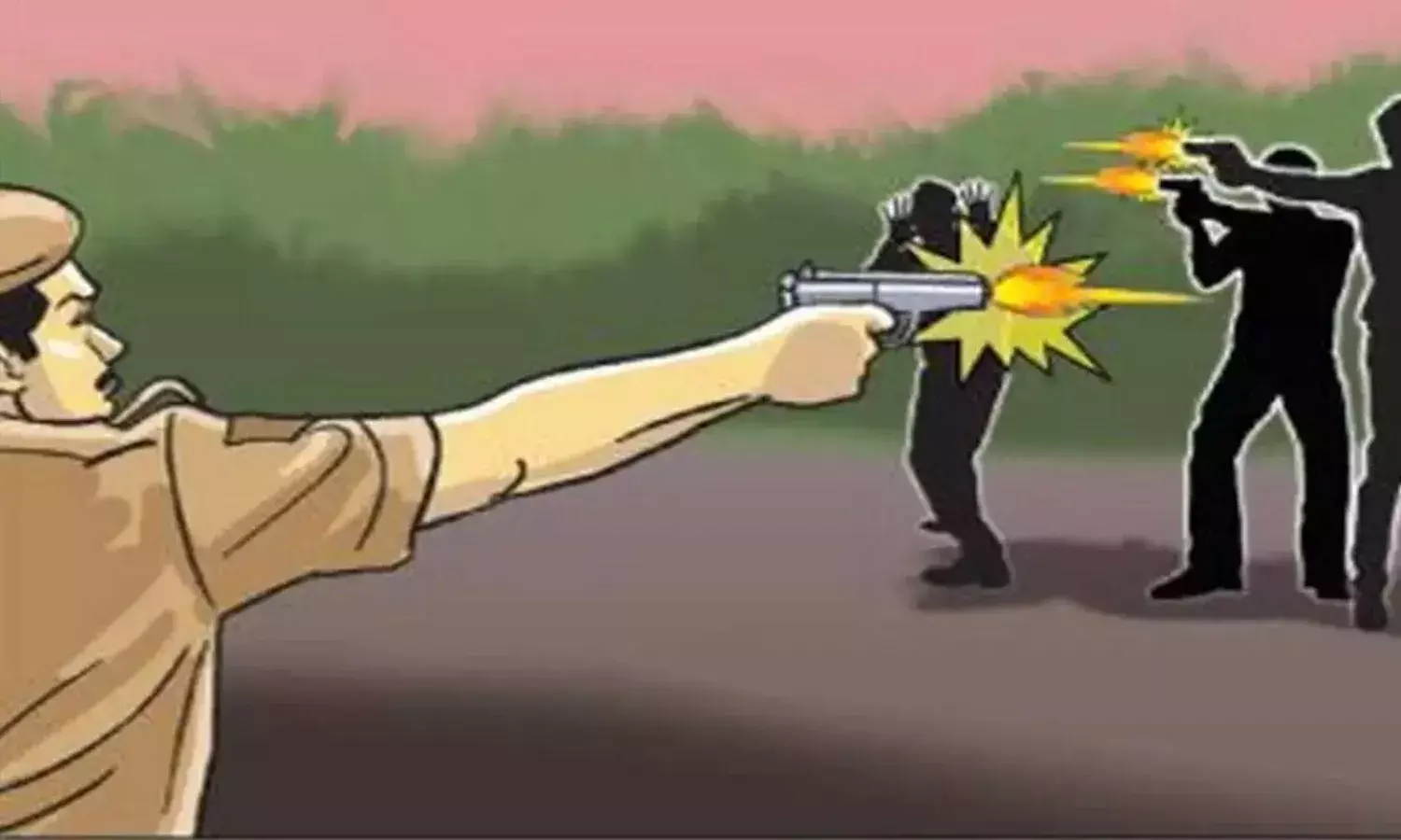 Encounter between police and miscreant in Chinhat Encounter between police and miscreant in Chinhat