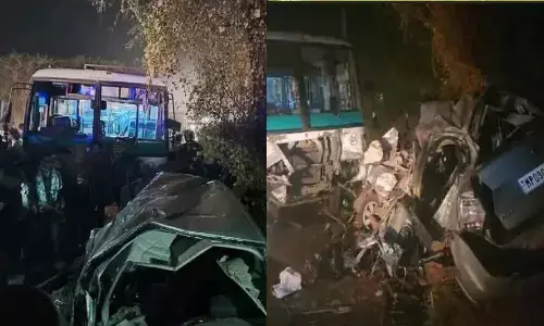 बस और कार की टक्कर में इंदौर में पांच लोगों की मौत, कई घायल