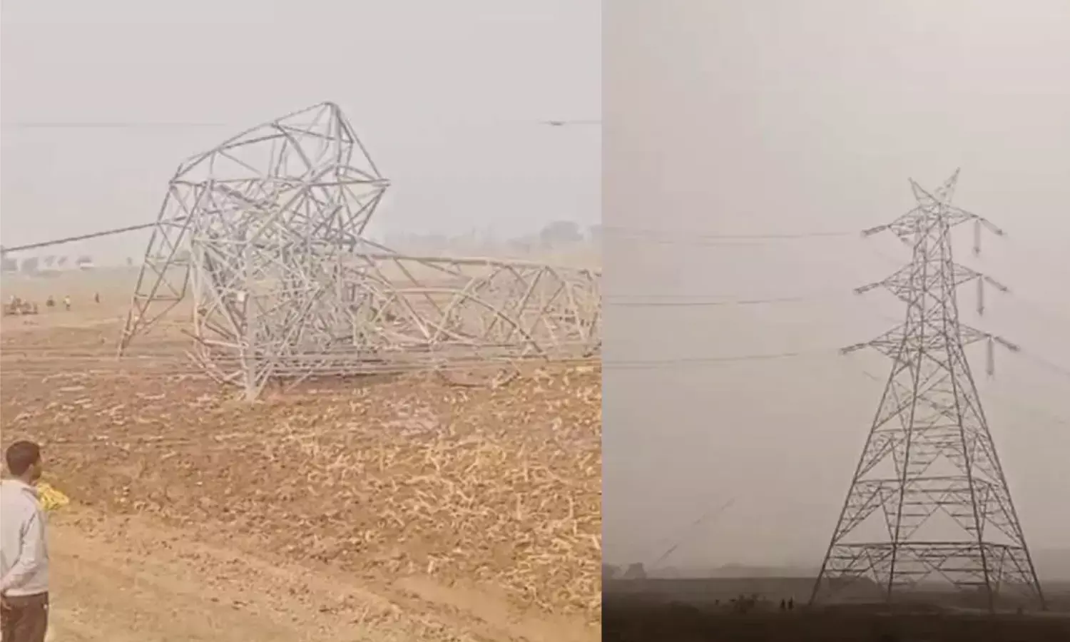 हाइटेंशन लाइन का 70 फीट ऊंचा टावर गिरा, 3 मजदुरों ने गंवाई जान
