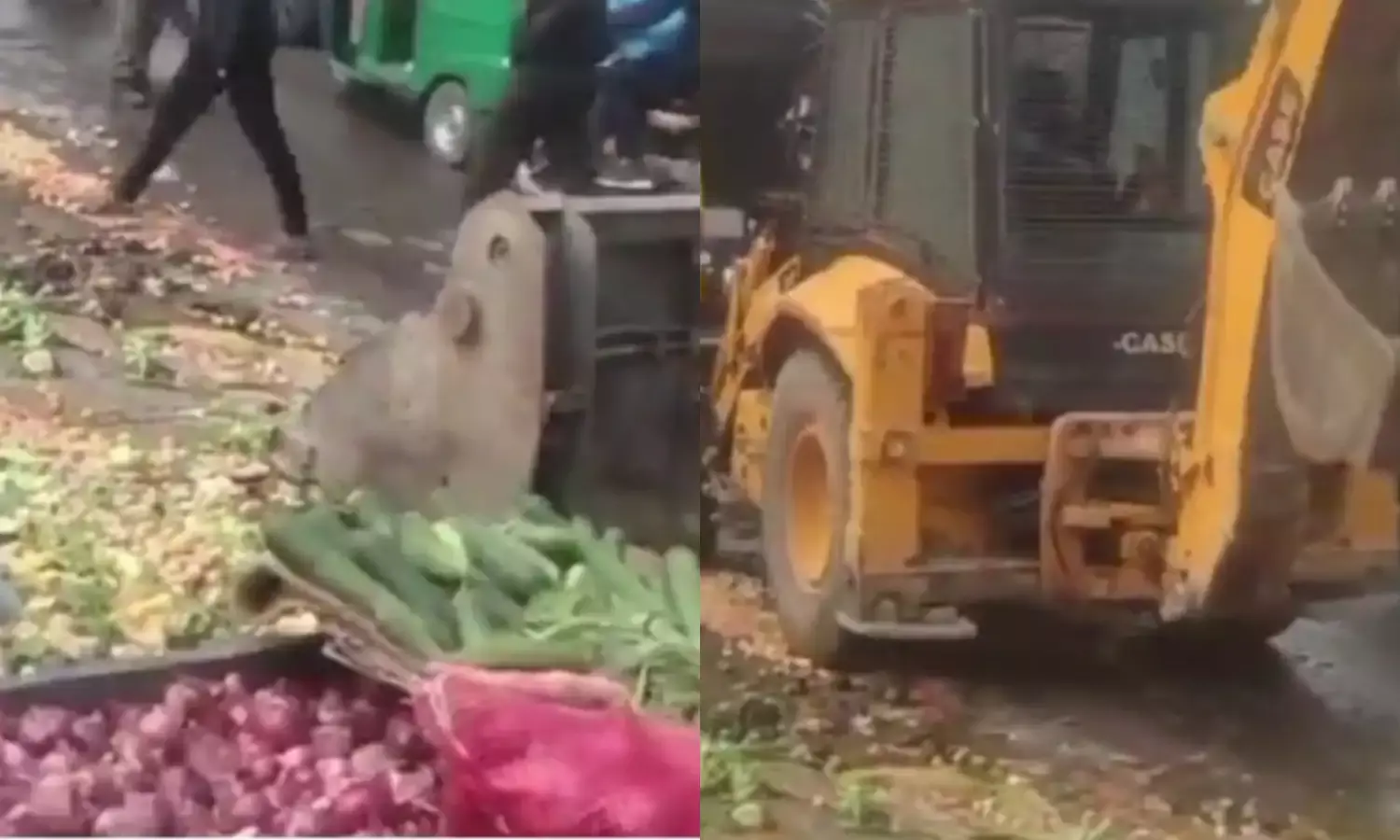 रोते-चिल्लाते रहे दुकानदार लेकिन नगर निगम का बुलडोजर नहीं रुका,  लाखों की सब्जियां कुचली गईं…